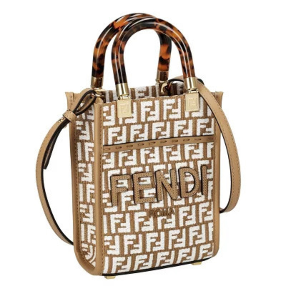 Fendi Sunshine Rafia Cinigliia Handbag Black